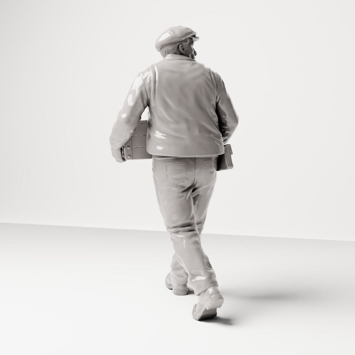 Diorama Modellbau Produktfoto 2: Historische Diorama Figur: Stevedore/Hafenarbeiter mit Holzkiste vor dem Bauch (sc12)