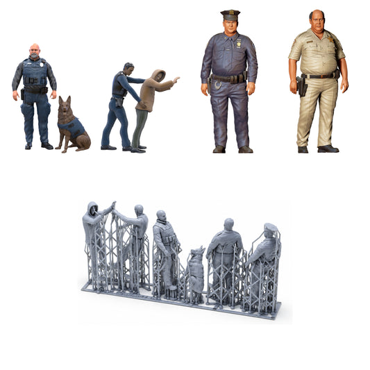 Diorama Modellbau Produktfoto 0: Amerikanische Cops und Polizisten Set