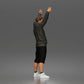 Diorama Modellbau Produktfoto 1: Stehende Figur: Demonstrant mit Banner, Kapuzenjacke, Shorts & Sportschuhen (a179)