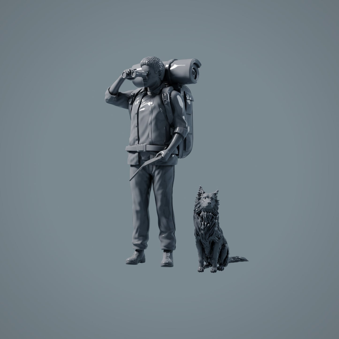 Haustier Figur: sitzender Hund - Border Collie (a006)