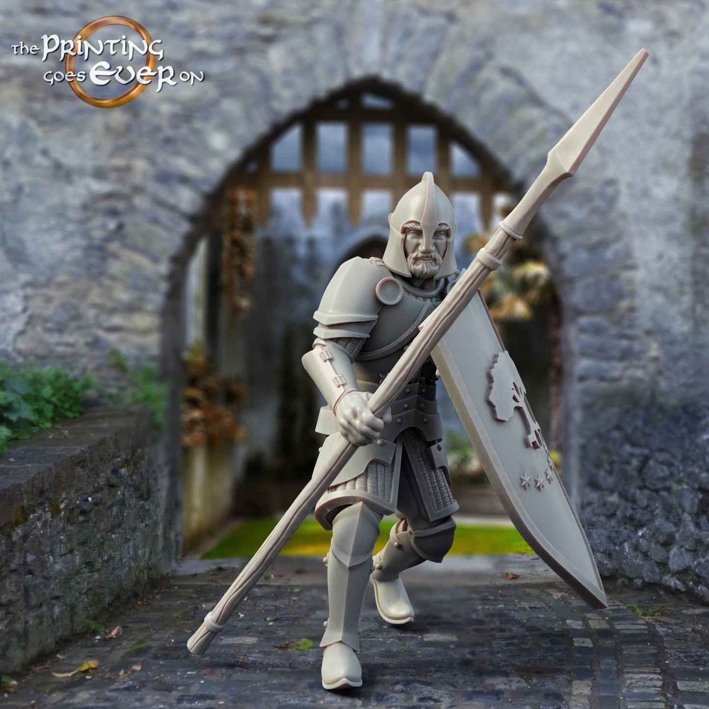 Produktfoto mittelalterliche historische Figur 75mm Scale The Printing Goes Ever On (TPGEO)  0: Mittelalterliche Ritter Figuren Speerkämpfer A - 75mm Modelle - Krieger von Gonthan