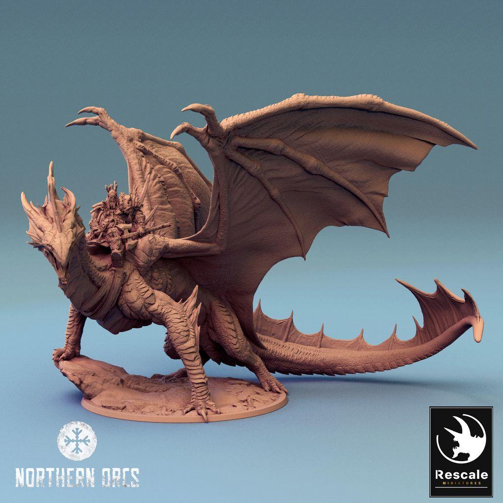 Produktfoto Tabletop 28mm Lord of the Print (LotP) 0: M legendary metallic silver dragon landed (24_04_M)