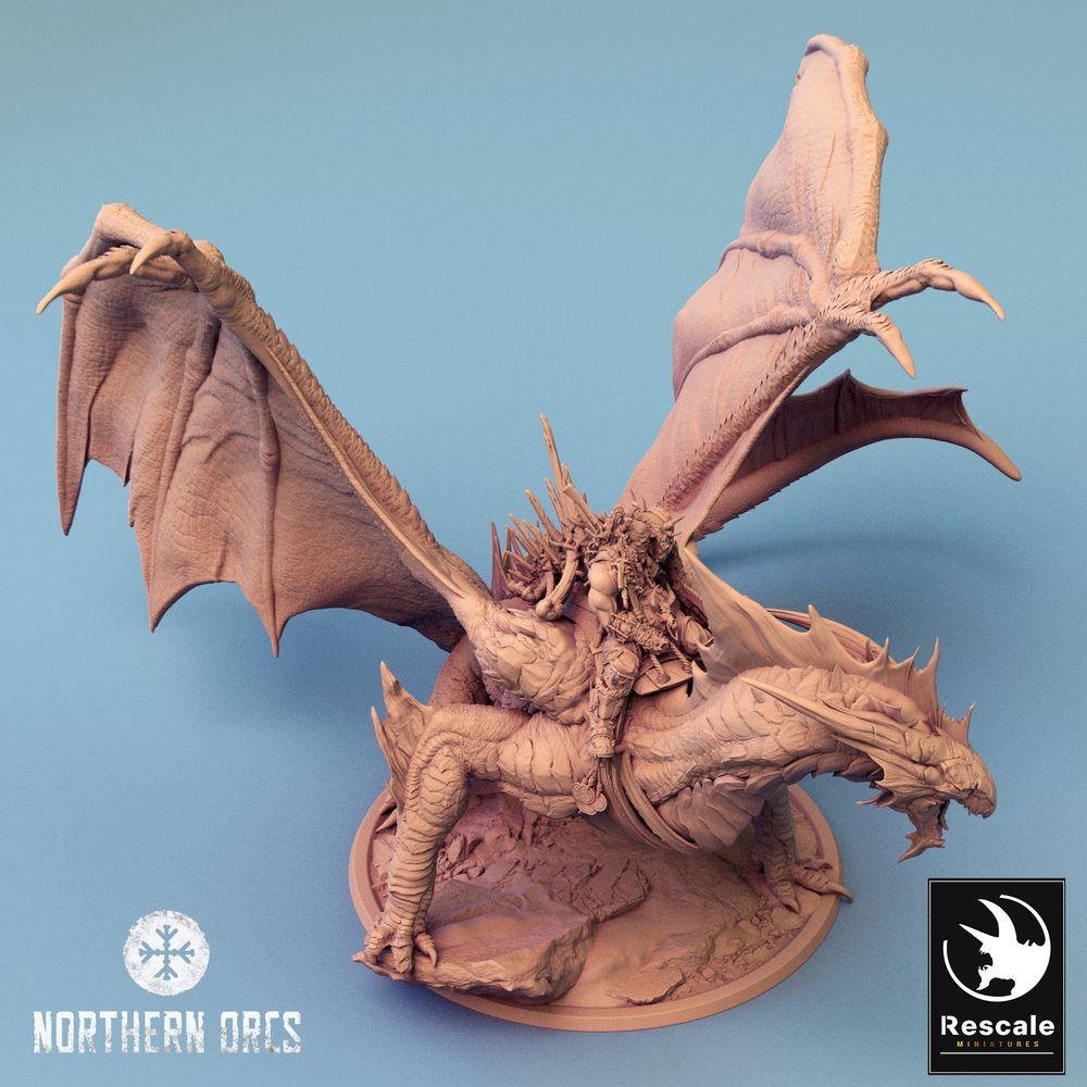Produktfoto Tabletop 28mm Lord of the Print (LotP) 0: M legendary metallic silver dragon landed (24_04_M)