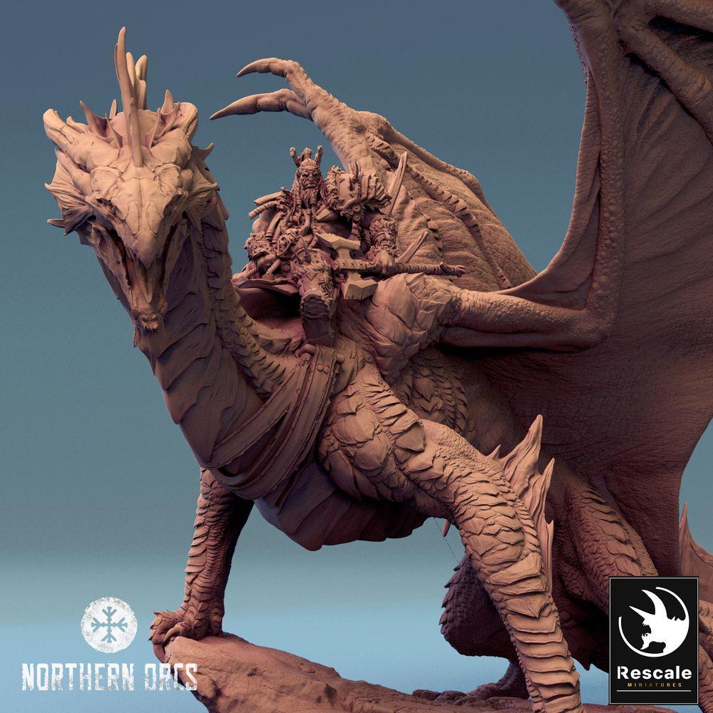 Produktfoto Tabletop 28mm Lord of the Print (LotP) 0: M legendary metallic silver dragon landed (24_04_M)