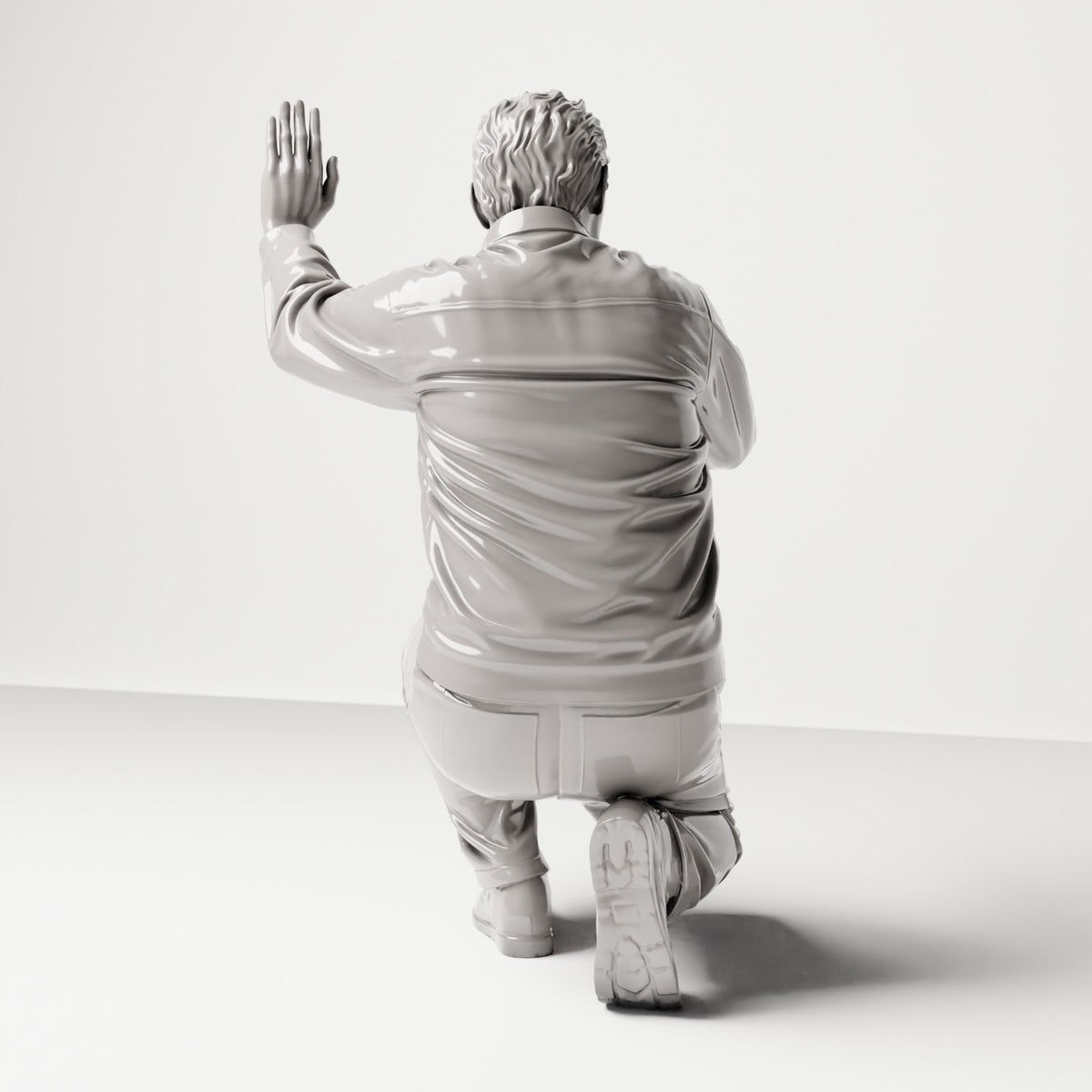 Kniende Figur: Autowäscher mit Schwamm (Ref. Nr. 483) - vollständige Studioansicht 3
