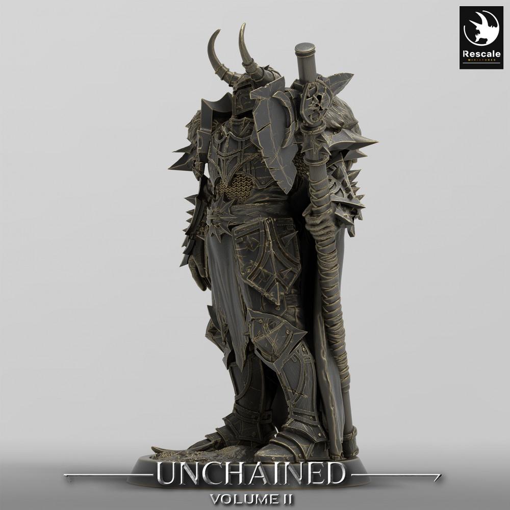 Produktfoto Tabletop 28mm Lord of the Print (LotP) 0: Tabletop Miniatur: Dunkler Paladin, verfluchter Kriegsherr, Höllenritter mit Zweihand-Morgenstern (24_05_F2)