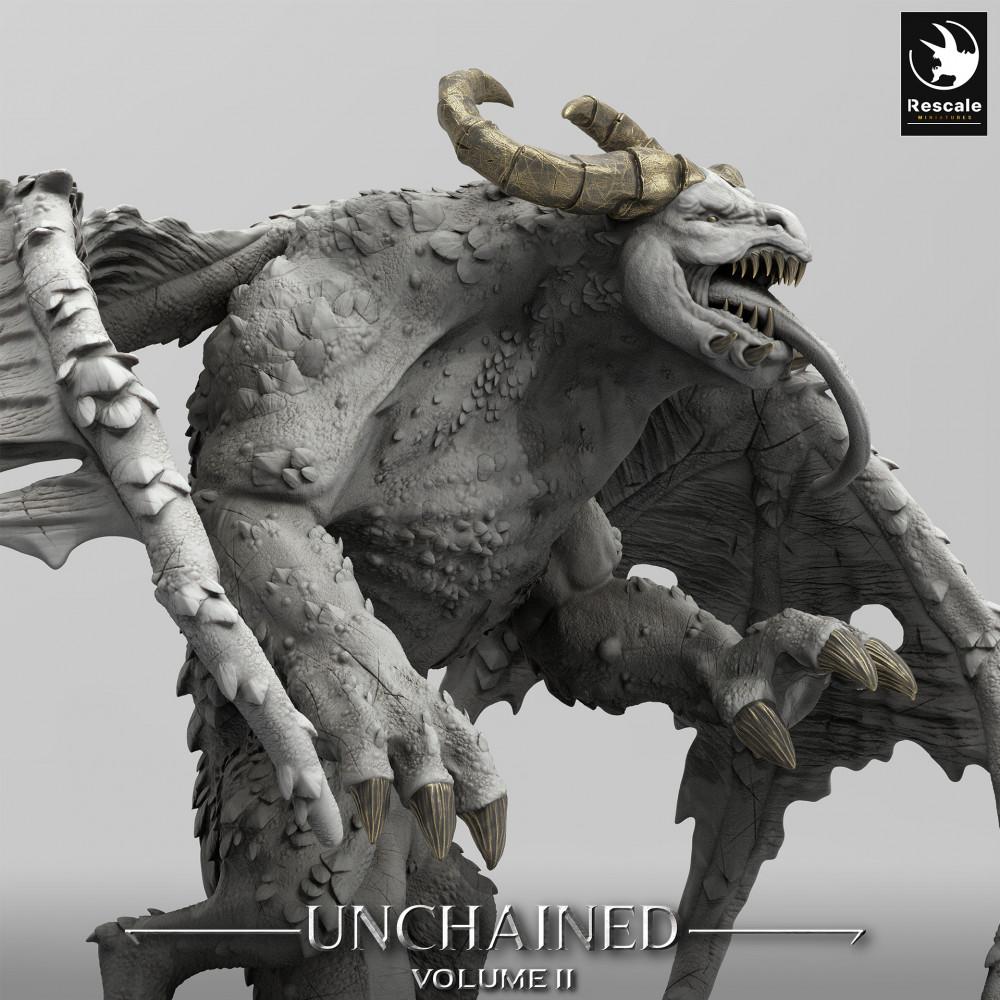 Produktfoto Tabletop 28mm Lord of the Print (LotP) 0: Tabletop Miniatur: Geflügelter Dämonenfürst Grogbann - Gargoyle-Dämon, Höllenbestie, Dungeon-Bossmonster (24_05_H2)