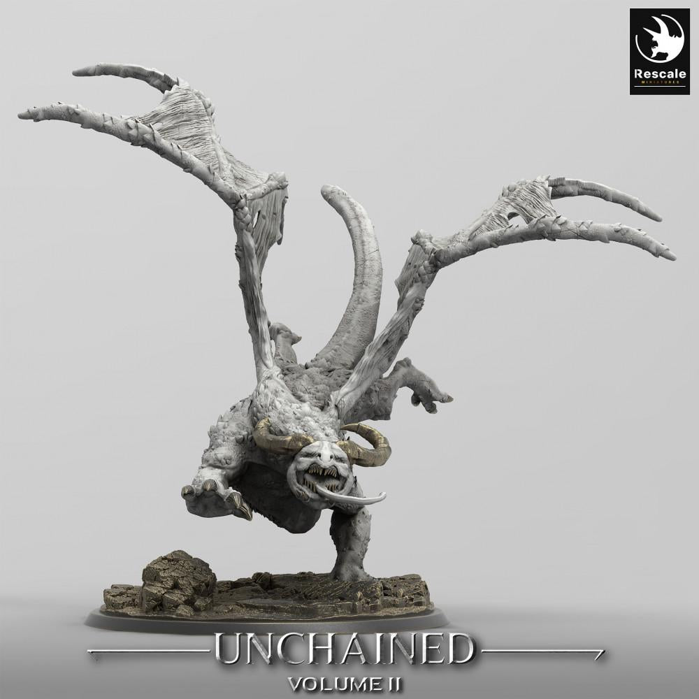 Produktfoto Tabletop 28mm Lord of the Print (LotP) 0: Tabletop Miniatur: Flugdämon, Höllenbrut Bossmonster im Sturzflug, gargoyleartige Dämonenbestie (24_05_H4)
