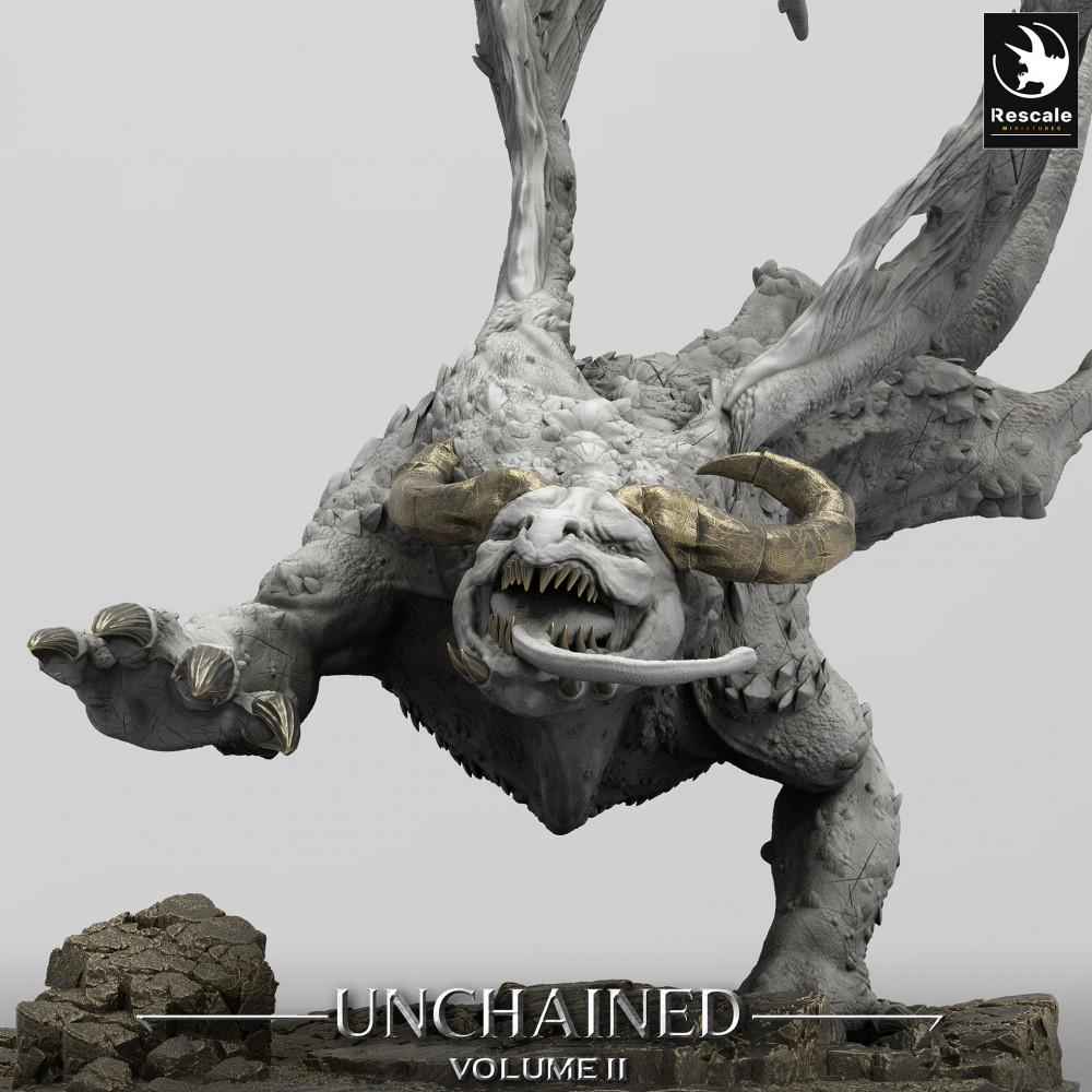 Produktfoto Tabletop 28mm Lord of the Print (LotP) 0: Tabletop Miniatur: Flugdämon, Höllenbrut Bossmonster im Sturzflug, gargoyleartige Dämonenbestie (24_05_H4)