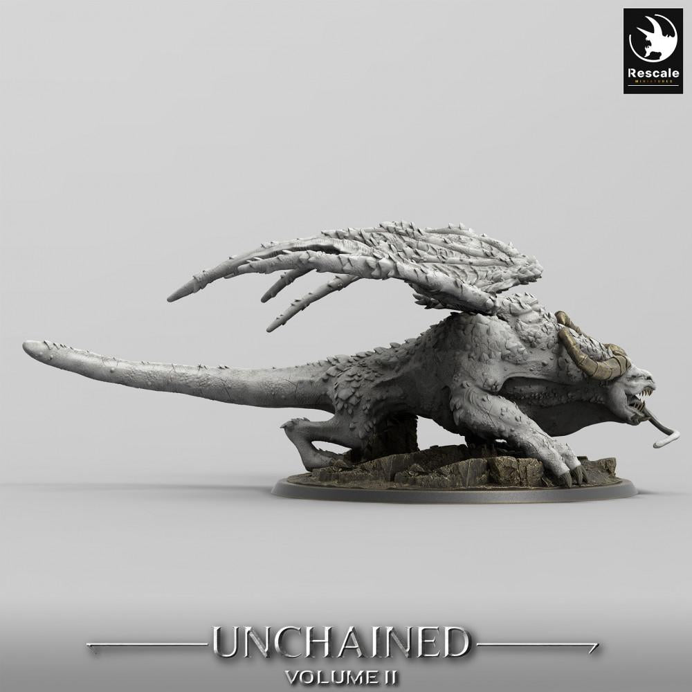 Produktfoto Tabletop 28mm Lord of the Print (LotP) 0: Tabletop Miniatur: Geflügelte Dämonenbestie, Gargoyle-Lord - Abgrundkreatur, Bossmonster, Großkreatur (24_05_H6)
