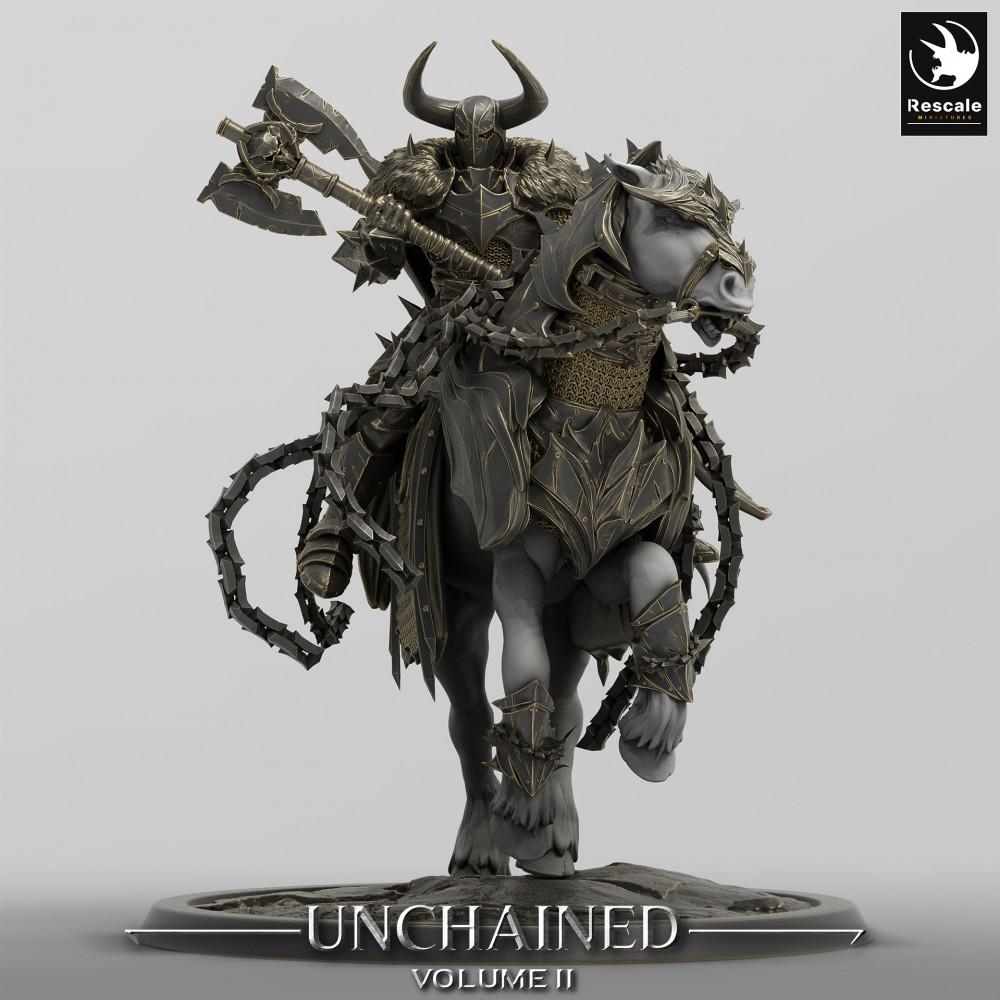 Produktfoto Tabletop 28mm Lord of the Print (LotP) 0: Tabletop Miniatur: Dunkler Ritter auf Streitross, Doppelaxt-Kavallerie, verfluchter Paladin, Todesritter (24_05_U)