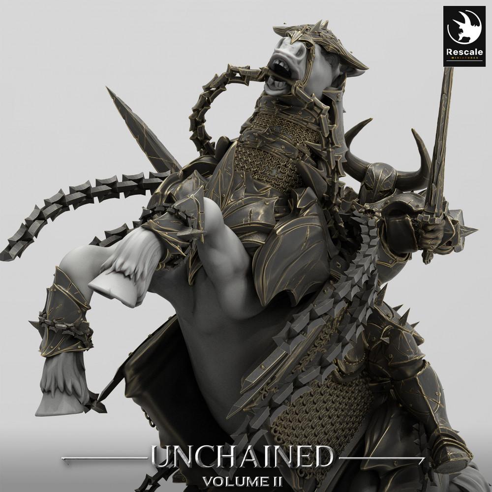 Produktfoto Tabletop 28mm Lord of the Print (LotP) 0: Tabletop Miniatur: Dunkler Paladin auf steigendem Streitross - Höllenritter / Verfluchter Kavallerist, Elite-Kavallerie Reiterfigur (24_05_T)