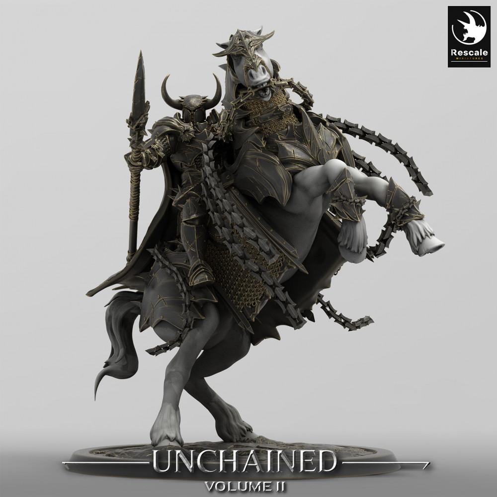 Produktfoto Tabletop 28mm Lord of the Print (LotP) 0: Tabletop Miniatur: Dunkler Ritter auf bäumendem Kriegspferd - Todesritter / Death Knight, Lanzenreiter, Kavallerie-Kommandant (24_05_P)
