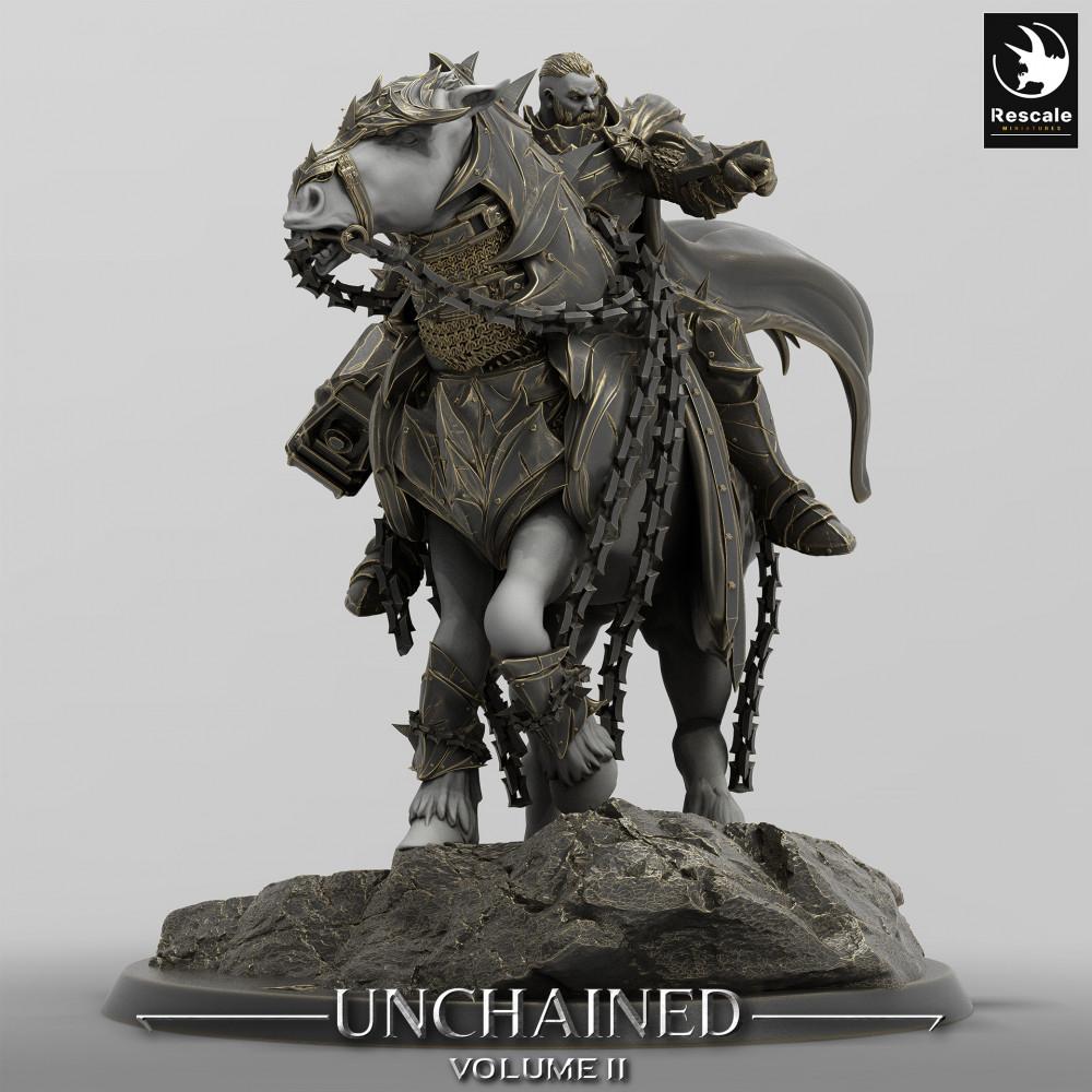 Produktfoto Tabletop 28mm Lord of the Print (LotP) 0: Tabletop Miniatur: Dunkler Paladin zu Pferd, Todesritter, Chaos-Kavallerist, Reiter-Anführer (24_05_O)