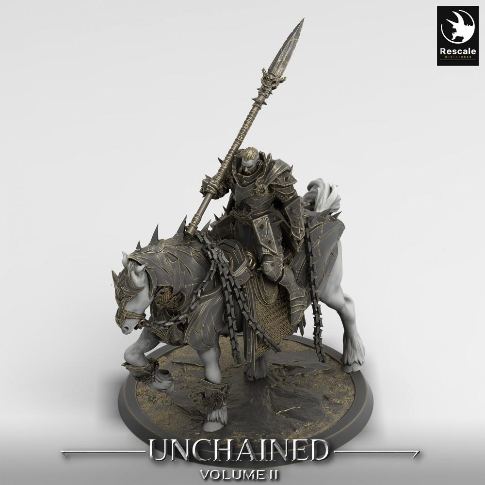 Produktfoto Tabletop 28mm Lord of the Print (LotP) 0: Tabletop Miniatur: Berittener Dunkler Paladin, Todesritter Lanzenreiter auf gepanzertem Streitross, Dread Knight schwere Kavallerie (24_05_Q)