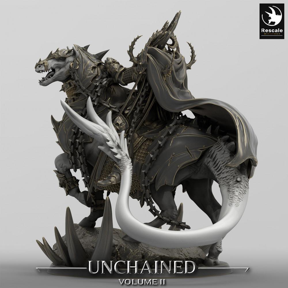 Produktfoto Tabletop 28mm Lord of the Print (LotP) 0: Tabletop Miniatur: Untoter Kriegsherr, Todesritter auf dämonischem Reittier - Dark Rider, Wyrmreiter, Knochenkönig (24_05_V)