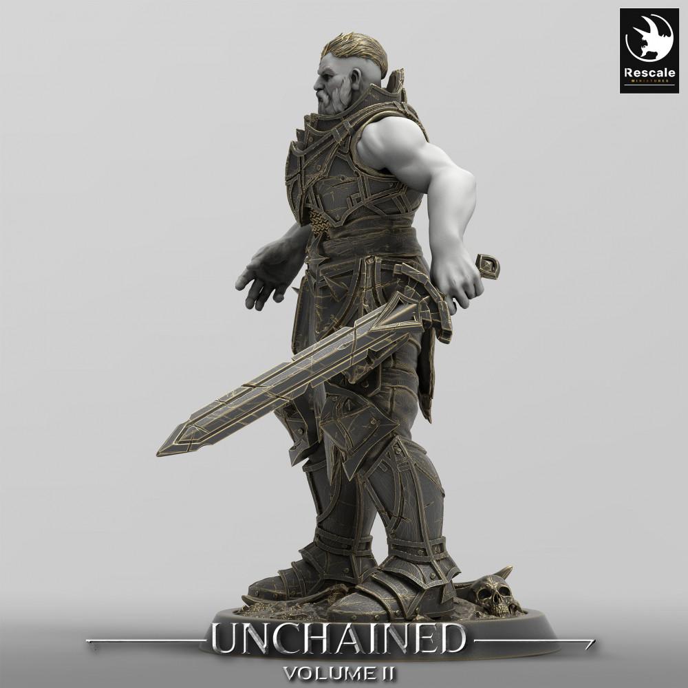 Produktfoto Tabletop 28mm Lord of the Print (LotP) 0: Tabletop Miniatur: Entfesselter Kommandant, Kriegsherr mit Gladius, schwer gerüsteter Elitekrieger (24_05_F5)