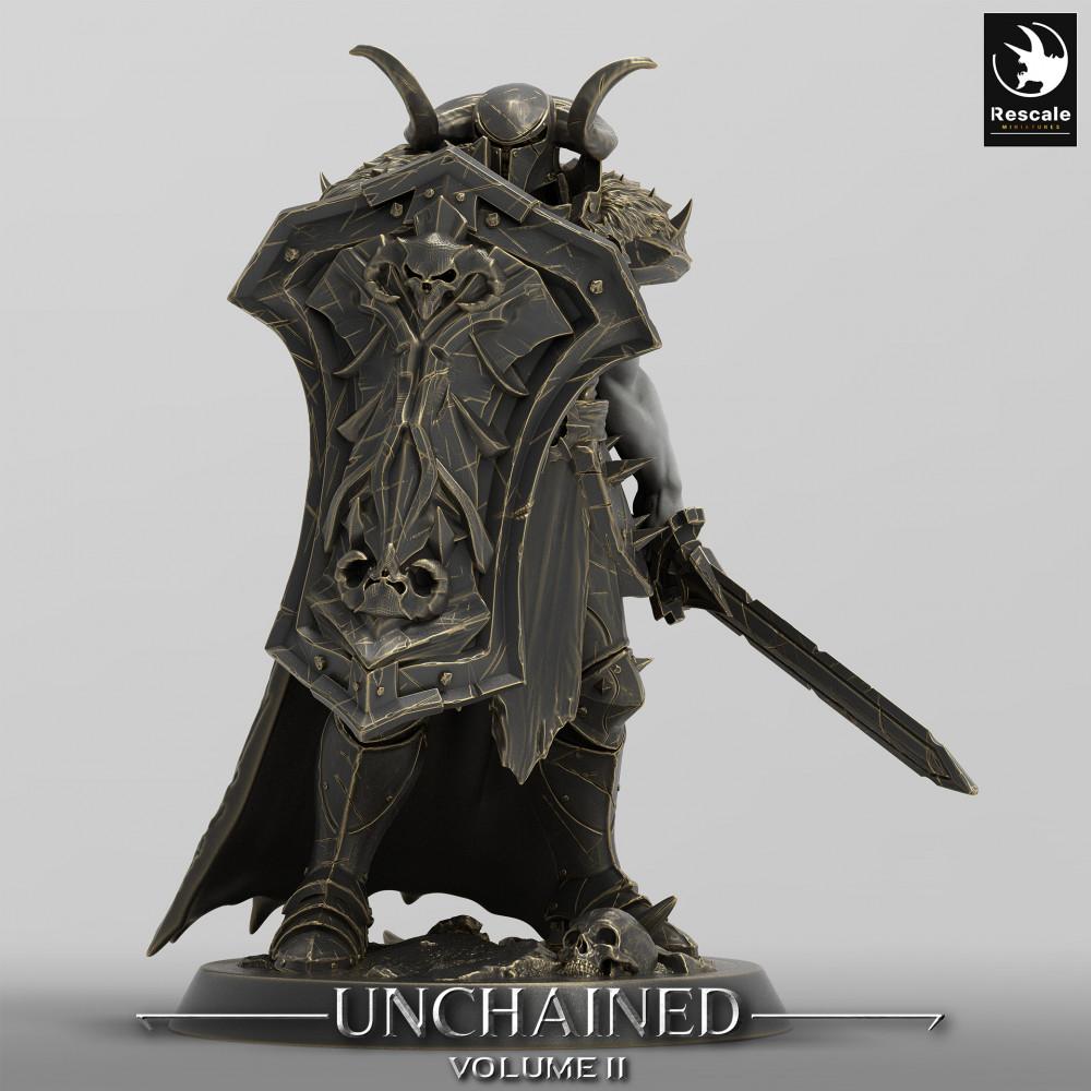 Produktfoto Tabletop 28mm Lord of the Print (LotP) 0: Tabletop Miniatur: Dunkelritter mit Großschild und Schwert - Verfluchter Paladin, Dämonenritter, Dark Knight Shield Warrior (24_05_D21)