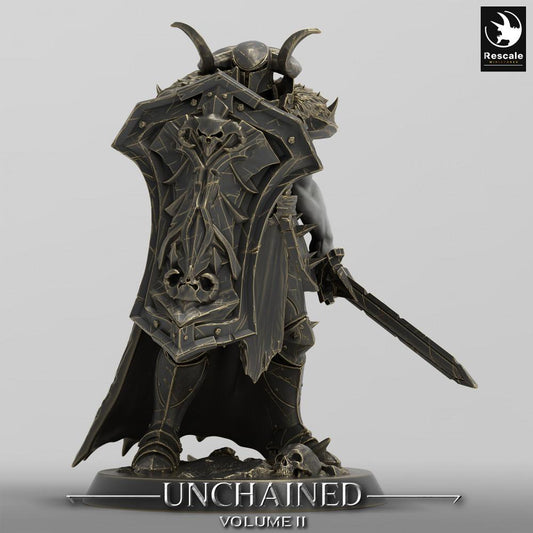 Produktfoto Tabletop 28mm Lord of the Print (LotP) 0: Tabletop Miniatur: Dunkelritter mit Großschild und Schwert - Verfluchter Paladin, Dämonenritter, Dark Knight Shield Warrior (24_05_D21)
