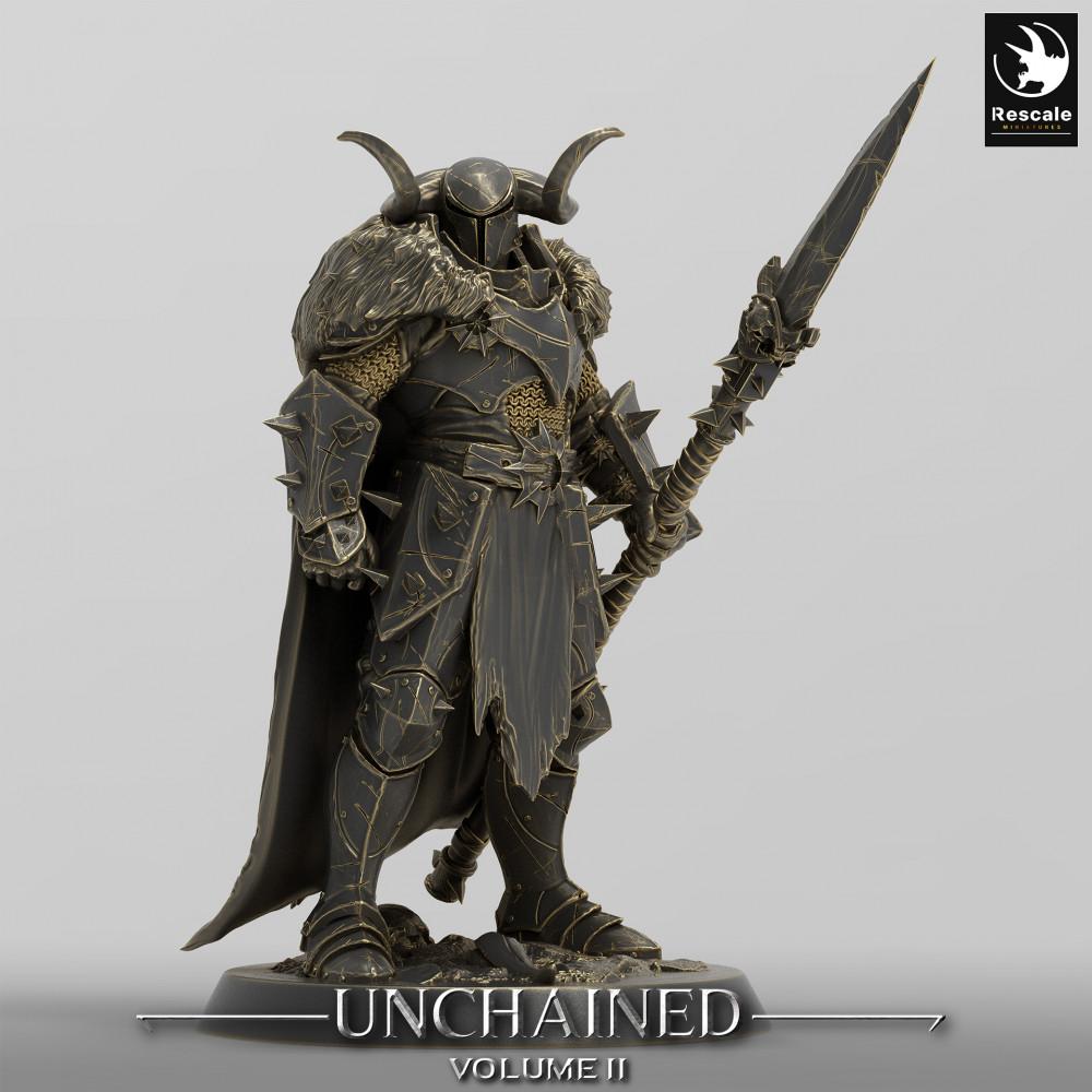 Produktfoto Tabletop 28mm Lord of the Print (LotP) 0: Tabletop Miniatur: Dunkler Ritter Speerträger, Elite-Wache / Dark Knight Spearman (24_05_D14)