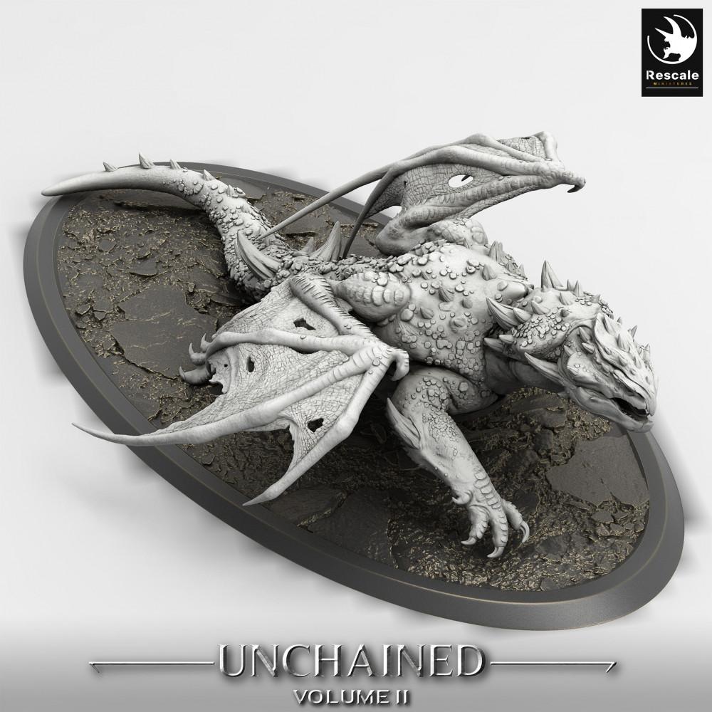 Produktfoto Tabletop 28mm Lord of the Print (LotP) 0: Tabletop Miniatur: Vulkan-Drache, Wyvern, Drachenbestie - Volcanic Dragon (24_05_K2)