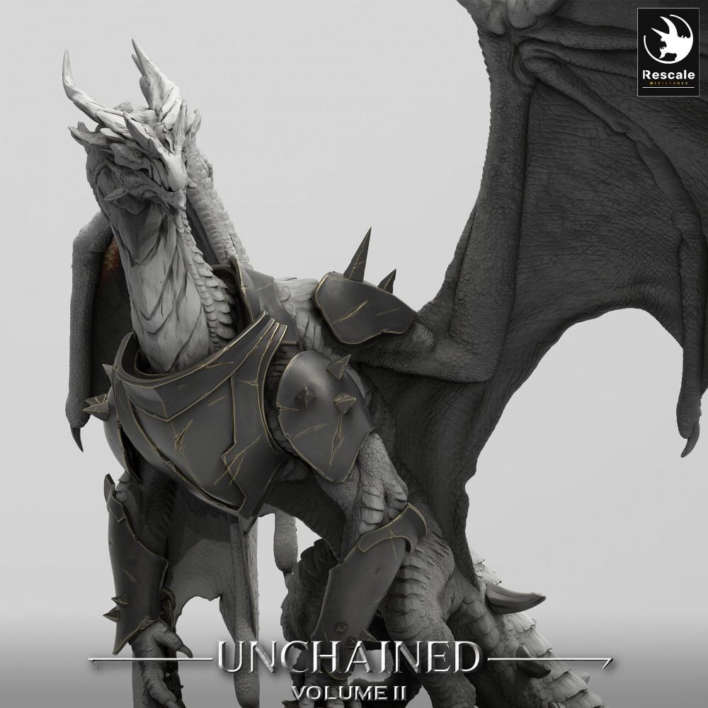 Produktfoto Tabletop 28mm Lord of the Print (LotP) 0: Tabletop Miniatur: Gepanzerter Drache Xeldranth - Kettenwyrm, Drachenfürst, Boss‑Monster, Drachenminiatur (24_05_X)
