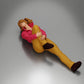 Diorama Modellbau Produktfoto 12: Liegende Frau mit Minijacke hält verletztes Knie - Diorama-Miniatur (Ref Nr. A87)