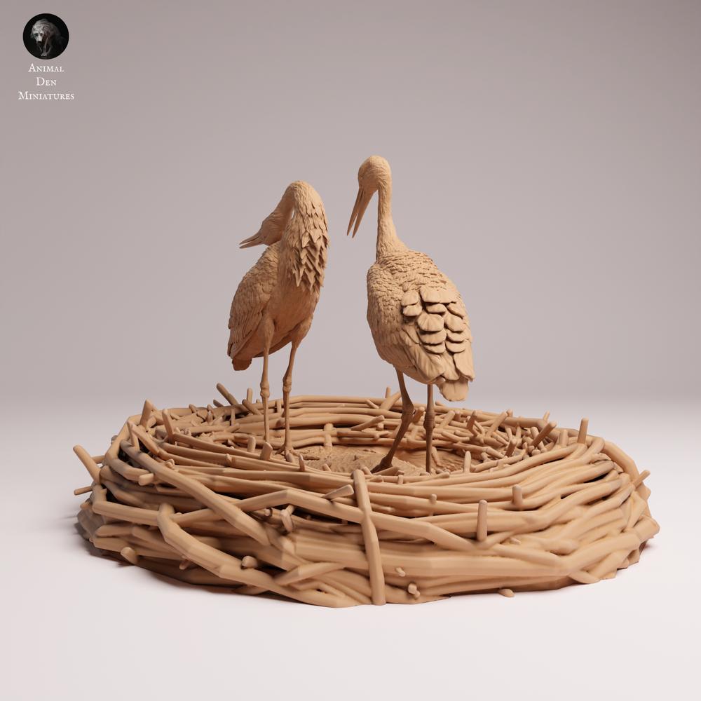 Produktfoto Tabletop 28mm Lord of the Print (LotP) 0: Vogel Tierfigur: Weissstorch - balzend (26_07_09)