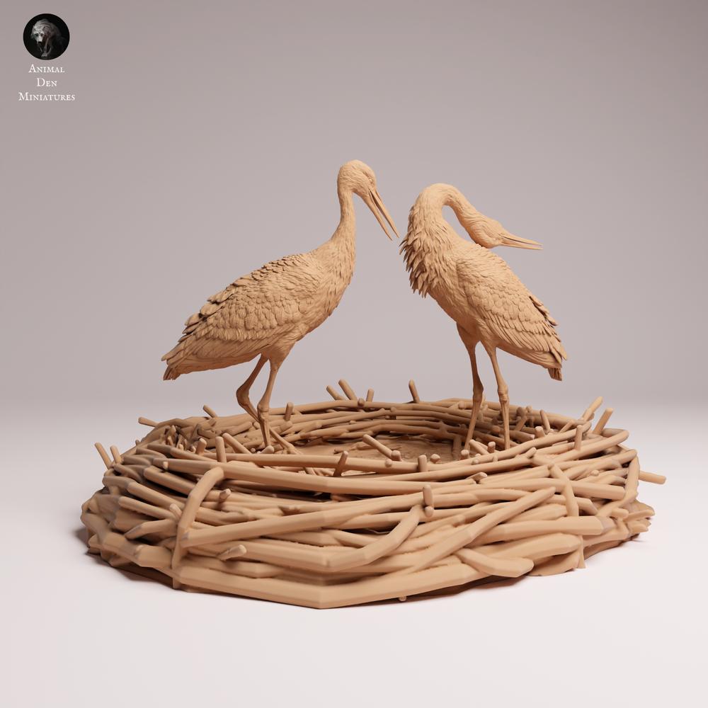 Produktfoto Tabletop 28mm Lord of the Print (LotP) 1: Vogel Tierfigur: Weissstorch - balzend (26_07_09)
