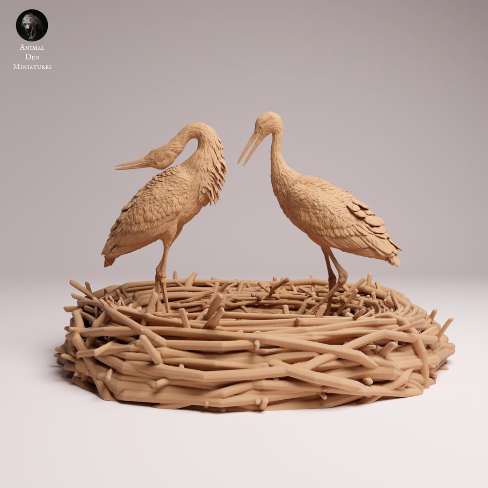 Produktfoto Tabletop 28mm Lord of the Print (LotP) 2: Vogel Tierfigur: Weissstorch - balzend (26_07_09)