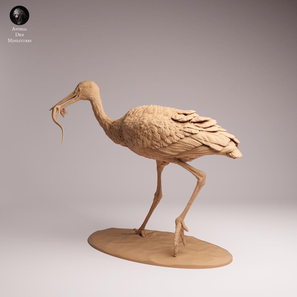 Produktfoto Tabletop 28mm Lord of the Print (LotP) 0: Vogel Tierfigur: Weißstorch - fressend (26_07_05)