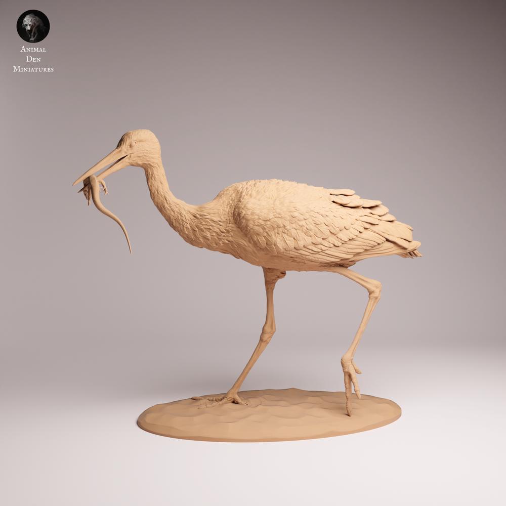 Produktfoto Tabletop 28mm Lord of the Print (LotP) 2: Vogel Tierfigur: Weißstorch - fressend (26_07_05)
