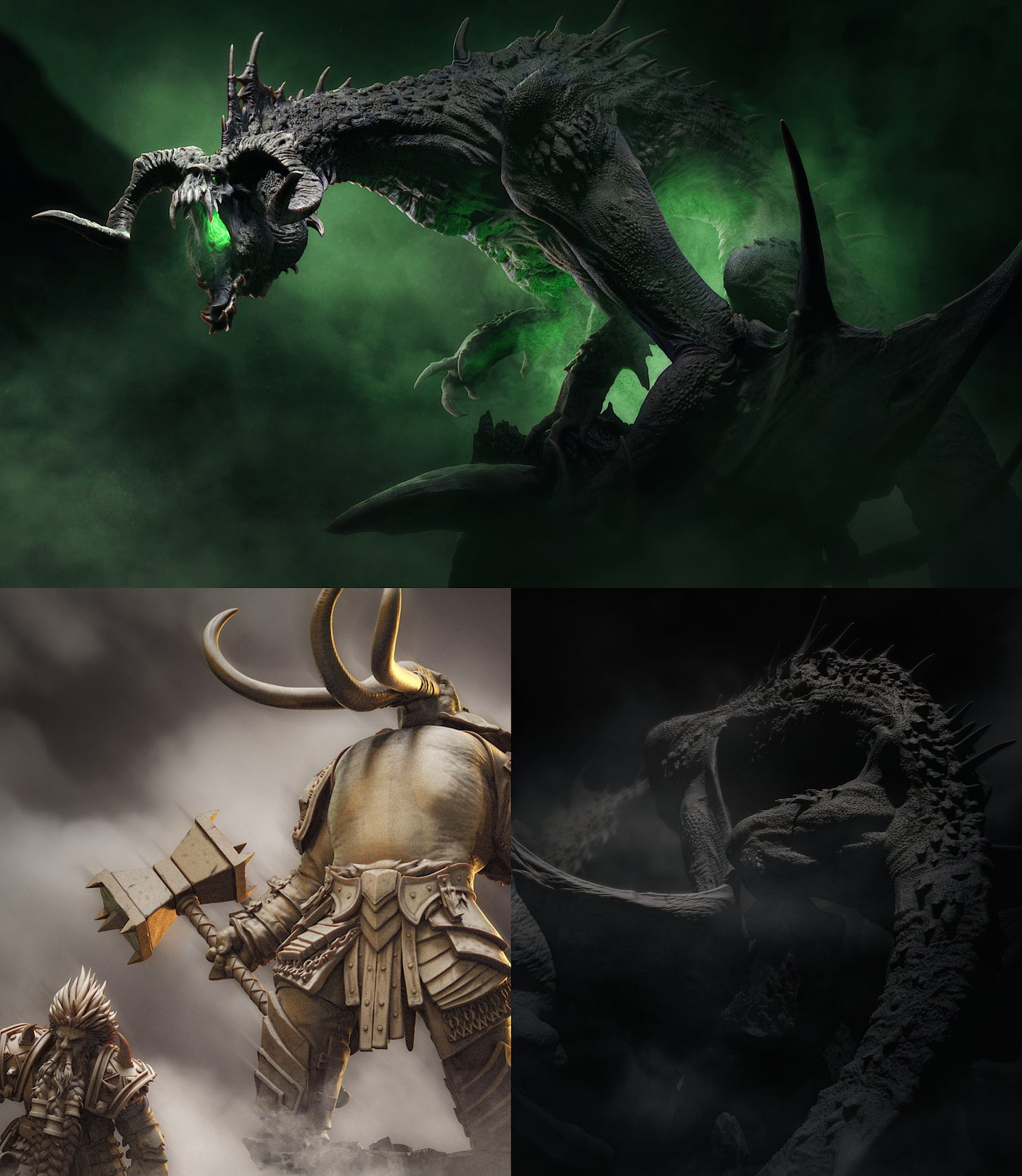 Schwarzer Chromatischer Drache - Mächtige und riesige Kreatur (A)