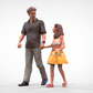 Produktfoto Diorama und Modellbau Miniatur Figur: Mann mit Tochter - Spaziergänger