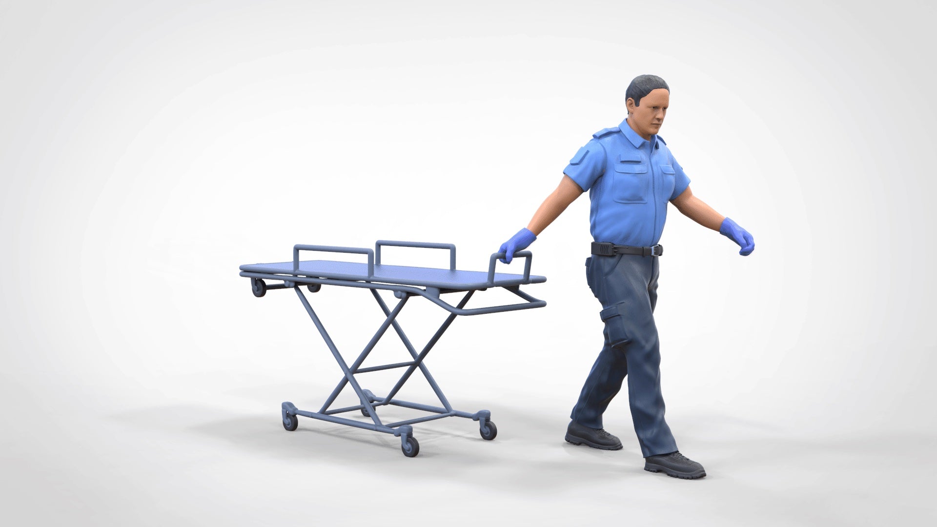 Produktfoto Diorama und Modellbau Miniatur Figur: Sanitäter mit Trage