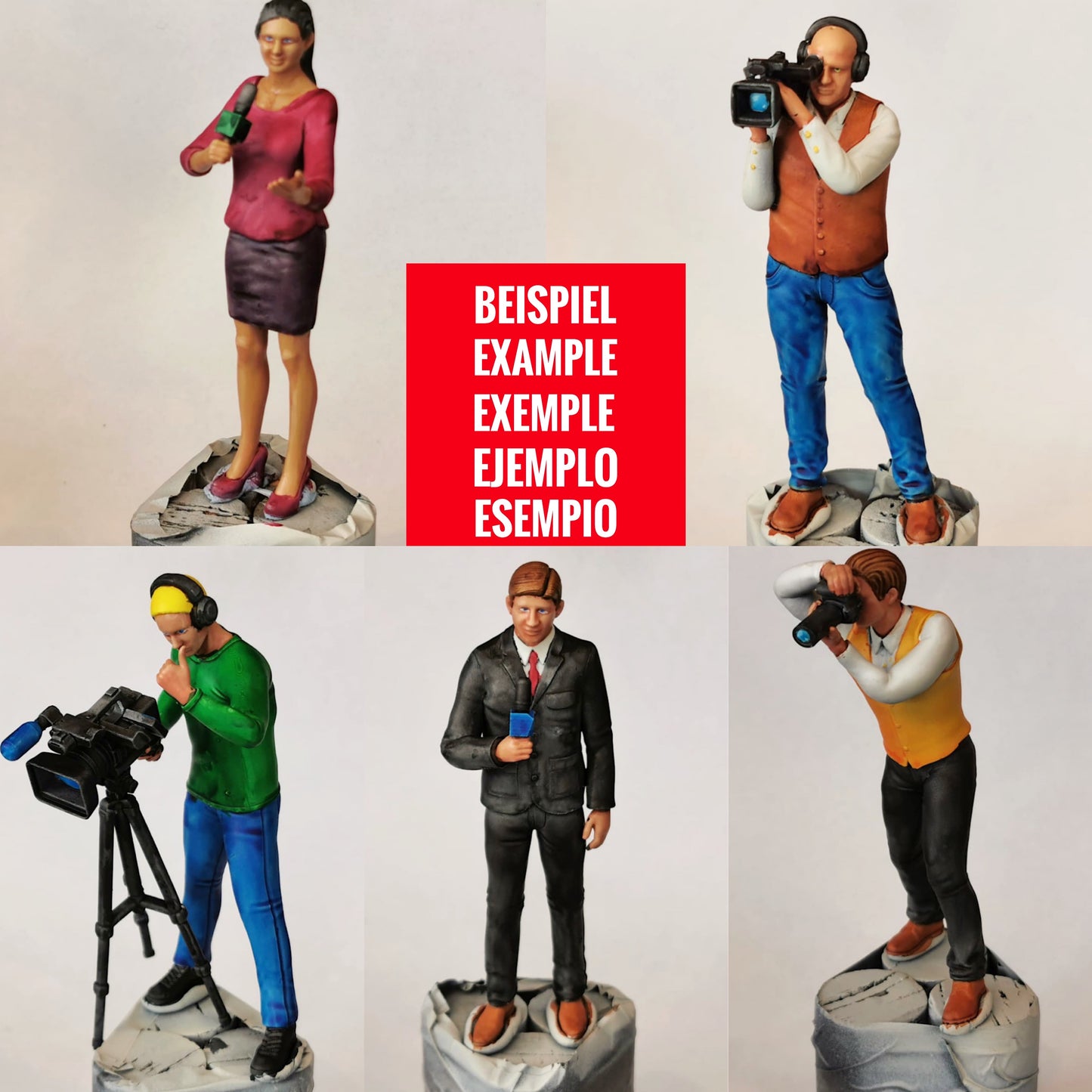 Produktfoto Diorama und Modellbau Miniatur Figur: Reporter Set, 6 Figuren