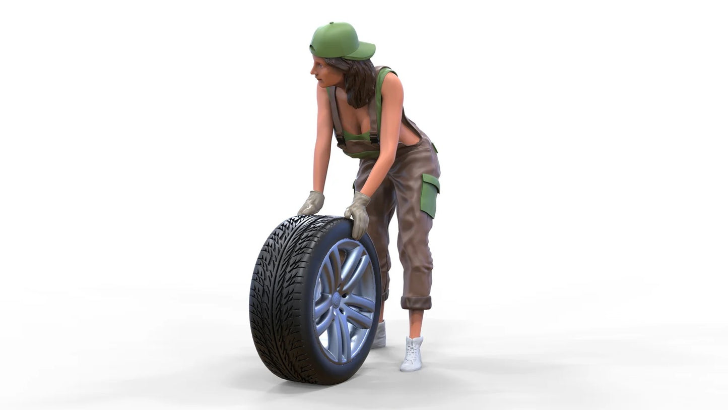 Produktfoto Diorama und Modellbau Miniatur Figur: Mechanikerin 1