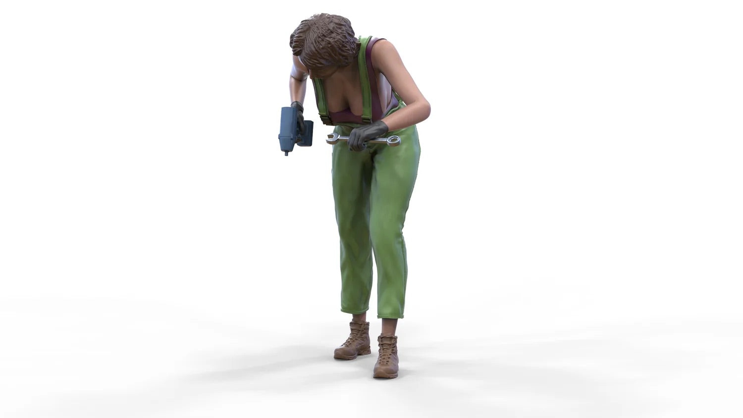 Produktfoto Diorama und Modellbau Miniatur Figur: Mechanikerin 3